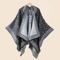 thumbnail image 4 of Women's Beautiful Retro Style Poncho Capes Boho Shawl Wraps Ruana Printed Tassel Cardigan Scarf for Spring Winter, 4 of 4