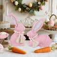 thumbnail image 7 of JEWLALO 2 Pack Woven Bunny Easter Decor - Bunny Decorations for Home, Spring Rabbit Figurines for Shelf Table Centerpiece (Pink), 7 of 7