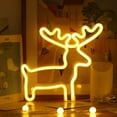 thumbnail image 3 of KBOOK LED Neon Sign Lights Christmas Shaped Neon Lights Tree Jingle Bell Star Snowflake Deer Decorative Lights USB/Battery Operated Wall Decor for Home Christmas Party, 3 of 6