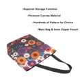 thumbnail image 3 of FORMRS Womens Canvas Tote Bag with Zipper Inner Pocket Shoulder Handbag, Purple Flowers, 3 of 7