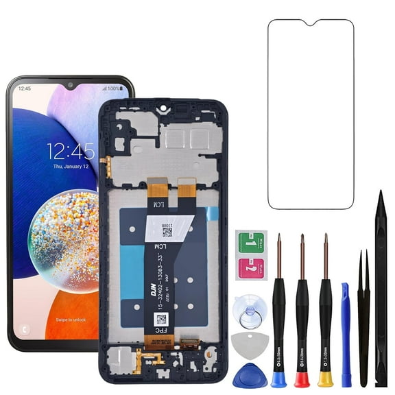 for Samsung Galaxy A14 5G Screen Replacement with Frame for Samsung a14 a146u Screen Replacement kit s146vl a146a a146w LCD Touch Display digitizer with Repair Part Tools 6.6 inch Black