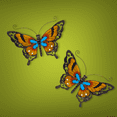thumbnail image 3 of S/2 Large Butterfly Metal & Stained Glass Colorful Garden Art Sculpture Fence Wall Yard Indoor Outdoor 19" x 14", 3 of 7