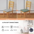 thumbnail image 6 of Seat Covers for Dining Room Chairs,Stretch Printed Chair Covers with Ties,Removable Washable Upholstered Chair Protector Seat Cushion Slipcovers for Kitchen,Office,Home Decor(Set of 4,Green), 6 of 6
