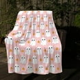 thumbnail image 5 of Holloyiver Cute Ghost Pumpkin Throw Blanket, Flannel Blanket Ghost Fluffy Blanket,Pink Halloween Blanket Warm Cozy Lightweight Travel Outdoor Blanket for Women Men for All Season, 5 of 7