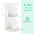 thumbnail image 3 of Costway Kids Rotating Bookshelf 2 Tier Freestanding 360° Revolving Display Storage Rack White, 3 of 10