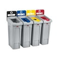 thumbnail image 3 of Rubbermaid Commercial 2007919 Slim Jim Recycling Station, Multiple Material Recycle Bin - Indoor, 3 of 10