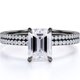 thumbnail image 1 of JeenMata Anillo Nupcial con Engaste de 4 Puntas, Cuerpo Pavé de Talla Esmeralda de 1,5 Quilates, Engastado en Oro Negro de 18 K sobre Plata, 1 of 5