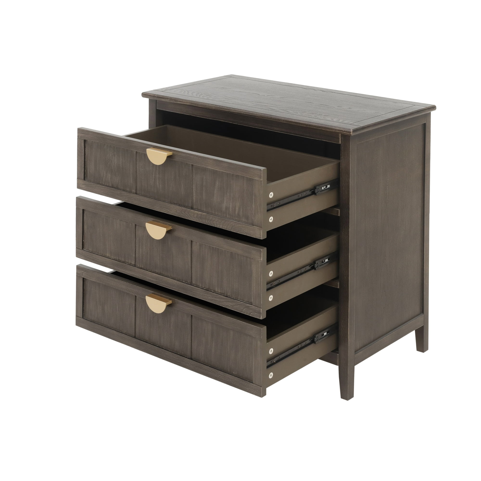 Resenkos Rustic Wood Dresser for Bedroom with 3 Drawers, Metal Handle Storage Nightstand, Olive Green Finish Resenkos Rustic Wood Dresser for Bedroom with 3 Drawers, Metal Handle Storage Nightstand, Olive Green Finish
