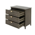 thumbnail image 4 of Resenkos Rustic Wood Dresser for Bedroom with 3 Drawers, Metal Handle Storage Nightstand, Olive Green Finish, 4 of 14