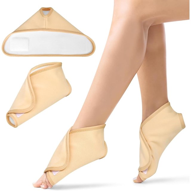 Paquete de aceite de ricino SBSGV para tobillo, reutilizable, soporte para pies, compresa de aceite de ricino de franela acrílica ajustable para mujeres, soporte de tobillo, fascitis plantar, alivio