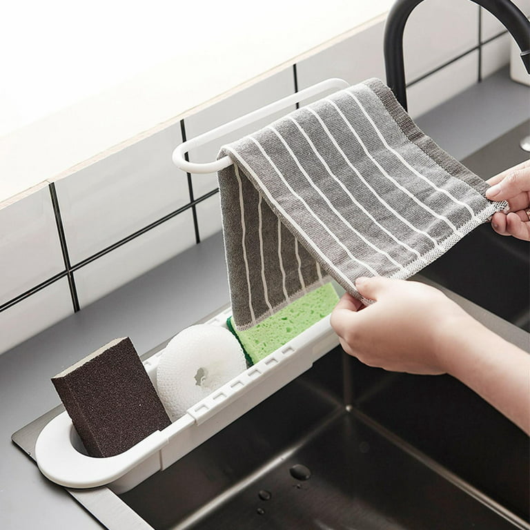1pc Kitchen Sink Strainer Sponge Soap Holder Telescopic Dish