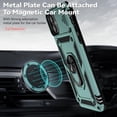thumbnail image 3 of for iPhone 11 Case with Camera Lens Cover Screen Protector, Dual Layer [15 FT Military Grade Drop Protection] Magnetic Ring Holder Kickstand Protective Phone Case for iPhone 11 6.1 inch (Dark Green), 3 of 16