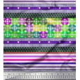 thumbnail image 1 of Soimoi Japan Crepe Satin Fabric Stripe & Floral Ethnic Decor Fabric Printed Yard 42 Inch Wide, 1 of 1