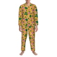 thumbnail image 3 of Naloa Strawberry Men’s Pajamas Set - Long Sleeve Button Down Sleep Shirt and Pajama Bottoms Sleepwear Set-XX-Large, 3 of 7