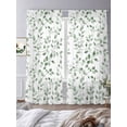 thumbnail image 4 of Watercolor Eucalyptus Leaves Chiffon Sheer Curtains 84 Inches Long, Vintage Spring Leaves 2 Rod Pocket Window Treatment Voile Drapes Curtains for Living Room Bedroom,2 Panels, 52x84In, 4 of 9