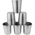 thumbnail image 5 of 6 Pack 8 Ounce 230ml Stainless Steel Cups Shatterproof Pint Drinking Cups Metal, 5 of 5
