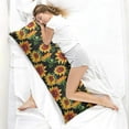 thumbnail image 4 of Boho Sunflower Body Pillow Cover – Soft & Breathable, Hidden Zipper, 20"x54", Vintage Floral Print with Butterflies & Bees – Gift for Side Sleepers, Pregnancy, Farmhouse Decor, 4 of 7