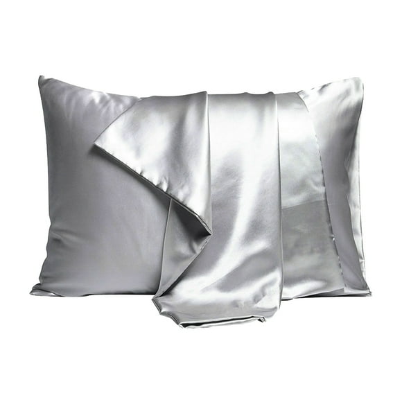Under 10 Pillow Case Imitation Silk Pillowcase Foreign Trade Solid Color Double Pillowcase