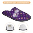 thumbnail image 3 of KLL Purple Mardi Gras Slippers for Women Men House Slip on Indoor Outdoor Bedroom Furry Fleece Lined Ladies Comfy Anti-Skid Rubber Hard Sole-Medium, 3 of 8