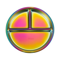 JoyMoreHome Stainless Steel Divided Plate, 3 Sections Diet Control Dinner Plate, Unbreakable Food Serving Tray for Campers, Travel and Daily Use