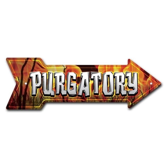 SignMission P-ARROW10-999655 10 x 30 in. Wide Purgatory Arrow Sign
