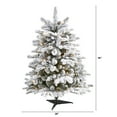 thumbnail image 2 of Nearly Natural 3' Flocked Fir Artificial Christmas Tree Prelit with 150 Warm White Lights, 2 of 7