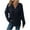Blue, variant on Loopsun Womens Winter Tops, Hooded Sweatshirts for Women, Women's Casual Comfortable Solid Hooded Long Sleeve Sweatshirt Top with Buttons Gray, L