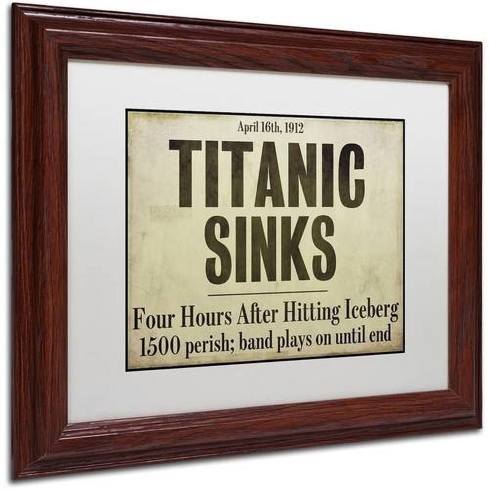 Trademark Fine Art "Titanic" Canvas Art by Color Bakery White Matte, Wood Frame
