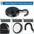 thumbnail image 2 of NAISHIER 5Pack Black Magnetic Hooks,100lbs Magnetic Hooks for Cruise Cabins, Cruise Essentials Must Haves for Travel, Strong Magnets with Hooks for Hanging, Heavy Duty Magnets with Epoxy Coating, 2 of 7