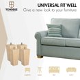 thumbnail image 4 of 4 Inch / 10 cm Wooden Furniture Legs, Tchosuz Set of 4 Solid Wood Mid-Century Modern Pyramid Replacement Feets with 5/16 inch Bolt & Rubber Floor Protectors for DIY Ottoman TV Stand Unfinished, 4 of 6