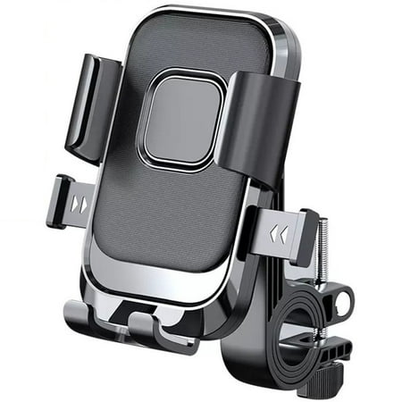 Bicycle Phone Mount Handlebar Holder Black with One-Second Lock Six for Claw Stability for Mountain Road Electric Bikes Shock Absorbing Alloy Smartphone Bracket Compatible with Phones and Cases