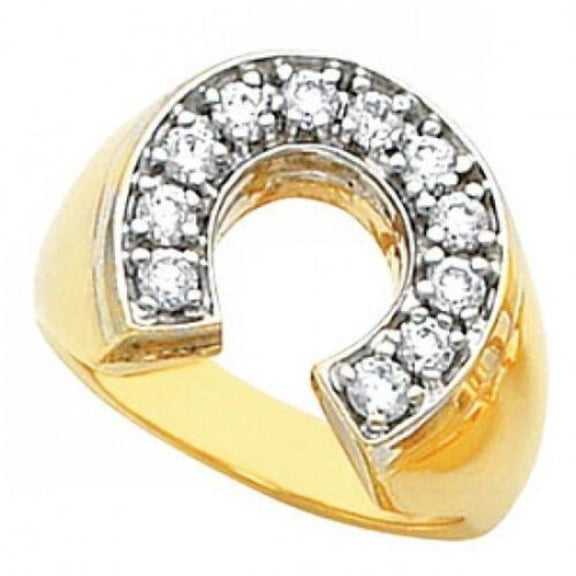 Anillo de herradura color oro para hombre de acero inoxidable de oro de buena suerte