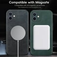 thumbnail image 4 of for iPhone 12 PU Leather Case, Vintage Compatible with MagSafe and Wireless Charging Slim Fit-Drop Scratch Resistant Support Magnetic Car Mount Case Cover for iPhone 12, Green, 4 of 9