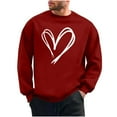 thumbnail image 2 of Timegard Mens Sweatshirts Valentines Day Print Long Sleeve Pullover Casual Basic Comfy Lightweight Tops, 2 of 6