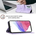 thumbnail image 7 of Feishell for Samsung Galaxy A73 5G 6.7 inch Wallet Case with Wrist Strap,Flip Cover with Embossed Pattern PU Leather Kickstand Credit Card Slots Magnetic Clasp Folio Purse Phone Case,Purple, 7 of 7