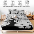 thumbnail image 5 of Cal.King Size Fitted Sheet Set - Halloween 3 Piece Bedding Sets 16" Deep Pocket Fitted Sheet with 2 Pillowcases, Fall Pumpkin Spooky Bats Horror Trees Rustic Gray Brushed Microfiber Hotel Bed Sheets, 5 of 9