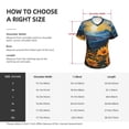 thumbnail image 4 of Xecao Elegant Sunset Sunflower for Women's V-Neck T-Shirts-Elegant Half-Sleeve Tops Perfect for Summer-Large, 4 of 5