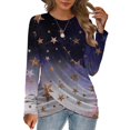 thumbnail image 2 of Youmylove Tshirts Women T-Shirts Winter Fall Long Sleeve Leisure Stylish Tunic Elegant Tops Casual Twist Front T-Shirt Crew Neck T Shirts, 2 of 4