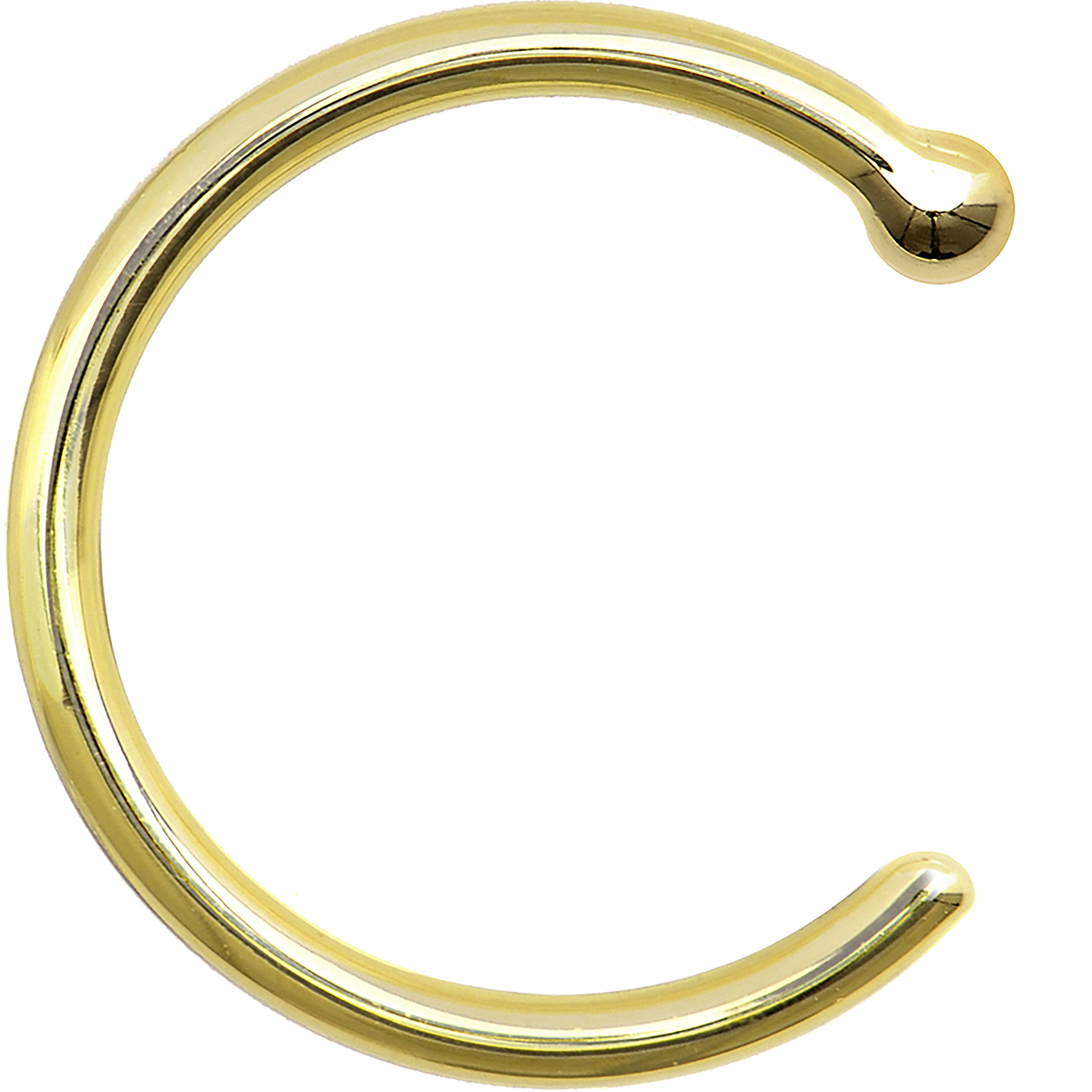 Body Candy Solid 14k Yellow Gold Nose Hoop 3/8" 18 Gauge  Unisex