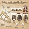 thumbnail image 3 of 50 Pack Heavy Duty Wood-Like Plastic Hangers | Slim, Non Slip Design with 360° Rotatable Anti Rust Hook | Thin Hangers for Clothes | Heavy Duty, Space Saving for Closet, Adult Clothes, Coat, Suit, 3 of 8