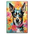 thumbnail image 3 of Thuan Rat Terrier Dog Flower Art Print Canvas, Wall art Painting Decor, Puppy Pop Art Home Decor Artwork For Bedroom Living Room Bathroom Decor, Puppies Colorful Photo, 3 of 6
