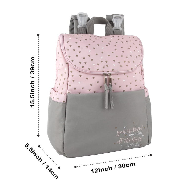 Baby Essentials Diaper Bag Backpack 5-Piece Set, Pink photo 5