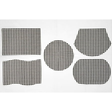 

Black & White Checked Placemats by Penny s Needful Things (Round - Set of 8) (Quilted Red)