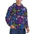 thumbnail image 2 of Fotbe Men's Hoodie with Colorful Butterflies Pattern - Kangaroo Pocket Pullover Hooded Sweatshirt, Perfect for Daily Wear, Travel, and Home-XX-Large, 2 of 7