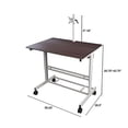 thumbnail image 5 of Stand Up Desk Store Rolling Adjustable Height Mobile Standing Desk with Monitor Mount (Silver Frame/Dark Walnut Top, 40" Wide), 5 of 5