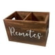 thumbnail image 2 of Organizador de escritorio para control remoto, caja de almacenamiento multimedia de madera con 2 ranuras, control remoto Marrón, 2 of 9