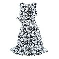 thumbnail image 2 of Calvin Klein Women's Petite A-Line Dress Sleeveless White Black Floral New, 2 of 2