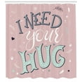 thumbnail image 3 of Ambesonne Hug Shower Curtain, I Need Your Hug in Pastel Tone, 69"Wx70"L, Pale Seafoam Blush, 3 of 3