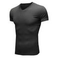 thumbnail image 3 of SWSMCLT Men's Ribbed Knit Summer Top Soft Fitted Stretch Short Sleeve T Shirt Casual Fashion Tshirt Cool Light Collared Polo Black Large, 3 of 4