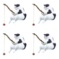 thumbnail image 1 of Adorno Gato Pesca Mini Estatuilla Interior Del Coche (gato) Blanco, 1 of 4